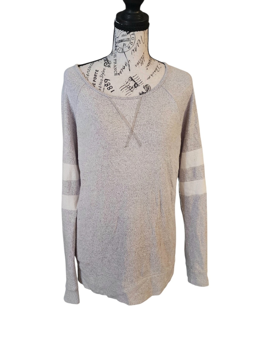 Pink Clover Varsity Stripe Raglan Pullover Size Medium